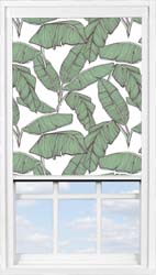 Main display image for BlocOut™ product with Jungle Leaf White Blackout fabric