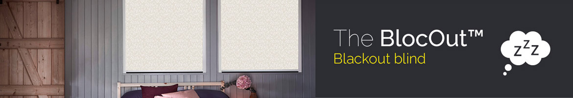 Brown Blocout blind in bedroom with motto Blackout Blind