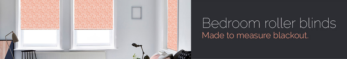 Roller blinds in a bedroom