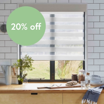Zebra Blind installed in house above desk