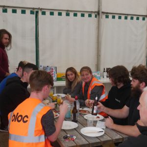 Bloc staff at company barbecue event