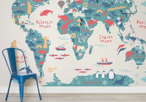 World map wall mural